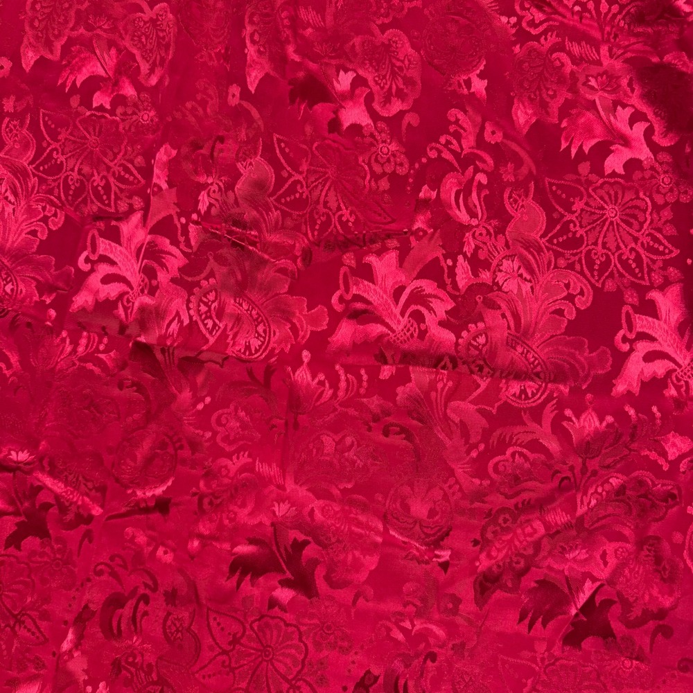 Victoria's Secret Pajama Top Womens P/S Red Jacquard Floral Button Up Vintage - Picture 10 of 10